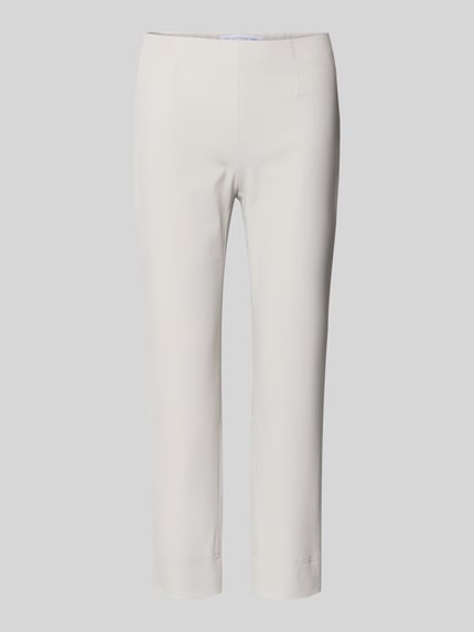 Produktfoto, Slim Fit Schlupfhose im 7/8-Design von Raffaello Rossi aus elastischem Material-Mix mit Baumwoll-Anteil, schlichte helle Farbe, glatte Struktur, elastischer Bund, Damenmode