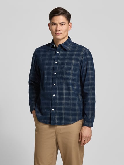 Selected Koszula sztruksowa o kroju regular fit z czystej bawełny model ‘CORD’ Ciemnoniebieski 4