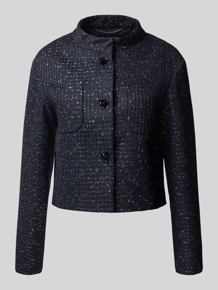 Max Mara Studio Regular fit korte blazer van katoenmix, model 'OUMO' Marineblauw - 2