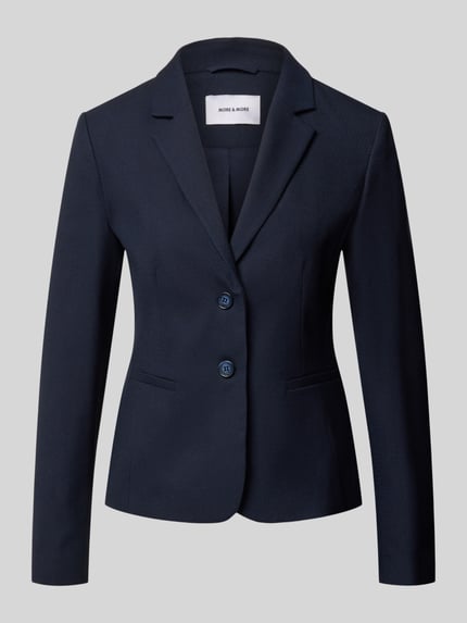 MORE & MORE Slim Fit Blazer aus elastischem Viskose-Mix mit Knopfleiste Marine 1