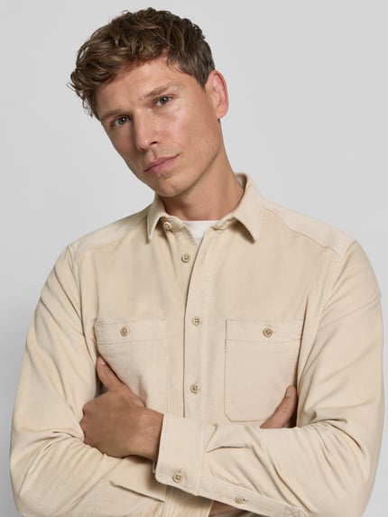 DRYKORN Regular Fit Hemdjacke mit Kentkragen Modell 'NOVEN' Beige 3