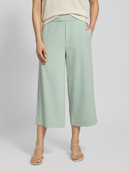 mbyM Flared stoffen broek met verkorte pasvorm, model 'Thorn' Lindegroen - 4