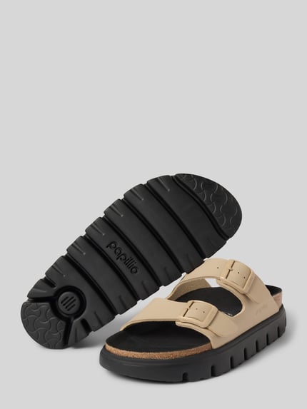 Birkenstock Slippers met reliëflogo, model 'Arizona' Zand - 4