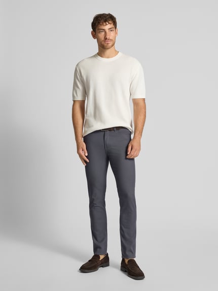 BOSS Slim fit stoffen broek van katoenmix, model 'DELAWARE' Marineblauw - 1