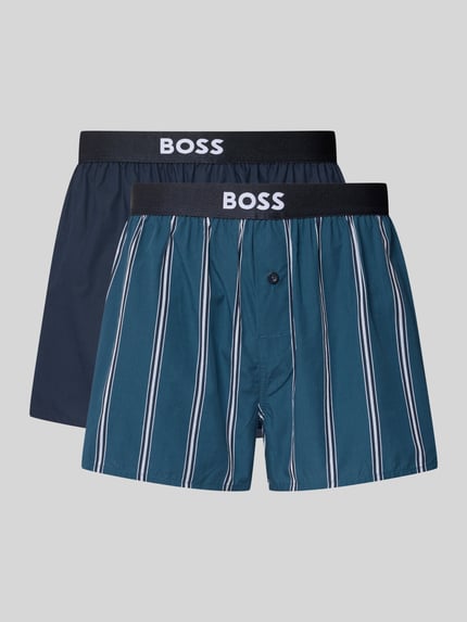 BOSS Slim Fit Boxershorts aus reiner Baumwolle im 2er-Pack Blau 1