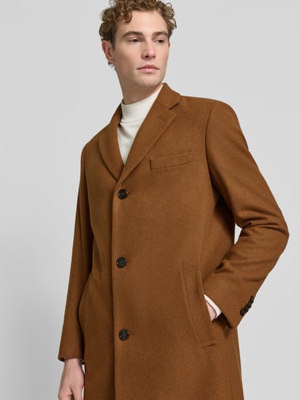 HECHTER PARIS Slim Fit lange jas met reverskraag Beige - 3