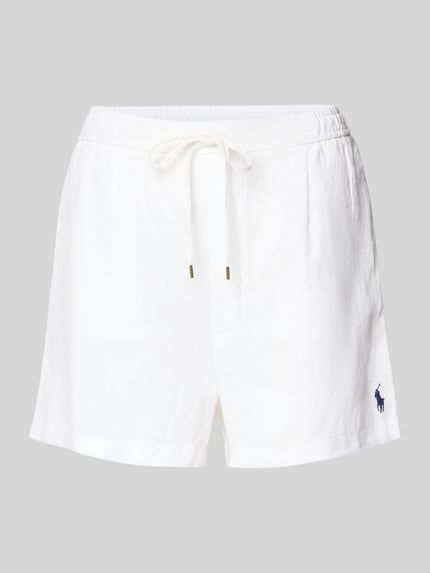 Polo Ralph Lauren Regular Fit Leinenshorts mit Tunnelzug Weiss 2
