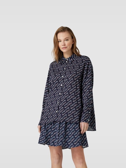 Kenzo overhemdblouse met knoopsluiting Donkerblauw - 4