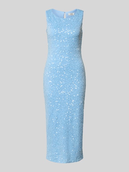 Produktfoto, Midikleid mit Pailletten von Little Mistress, podkreślająca figurę, okrągły dekolt, fakturowany wzór, cekiny, długość tyłu w rozmiarze 36: 123 cm, szerokość w rozmiarze 36: 38 cm