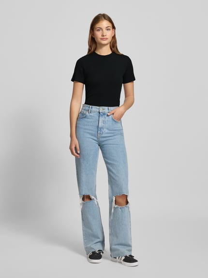 Marc O'Polo DENIM T-shirt in riblook Zwart - 1