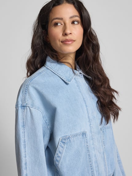 Moves Jeansjack met blinde knoopsluiting, model 'Sikorie' Jeansblauw - 3