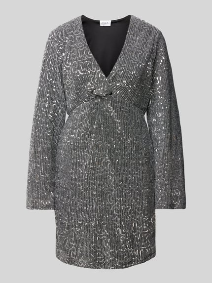 VILA Minikleid mit Paillettenbesatz Modell 'SANADU' Silber 2