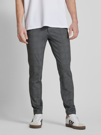ONLY & SONS Spodnie o kroju tapered fit z dodatkiem streczu model ‘Mark’ Antracytowy 4