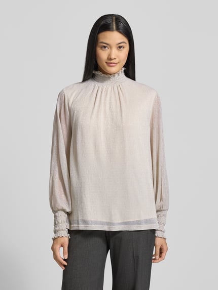 MOS MOSH Blusenshirt mit Stehkragen Modell 'Ximena' Beige 4