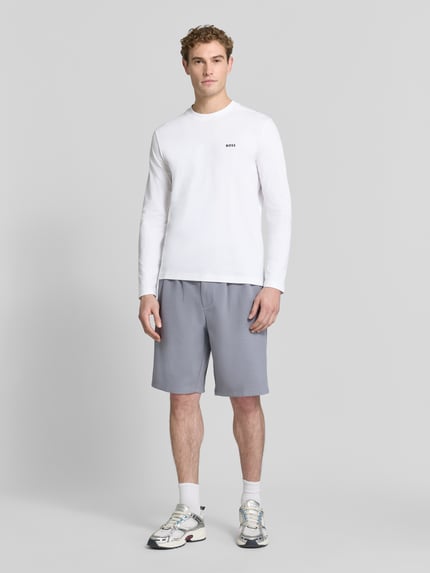 BOSS Green Longsleeve mit Logo-Schriftzug Weiss 1