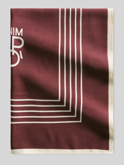 Marc O'Polo DENIM Tuch mit Logo Print Bordeaux 1
