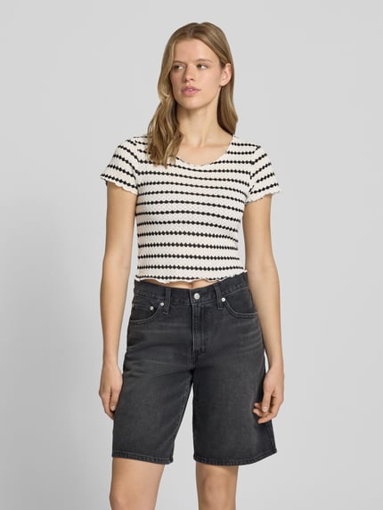ONLY Slim Fit Crop Top mit mit Baumwoll-Anteil Modell 'EVA LIFE' Ecru 4