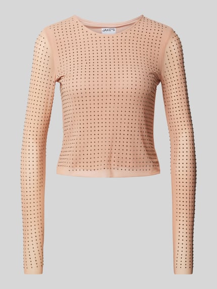 Jake*s Casual Shirt met lange mouwen en siersteentjes Roze - 2