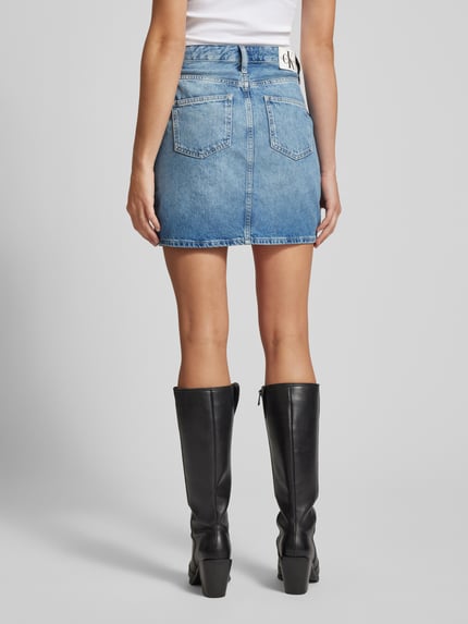 Calvin Klein Jeans Jeansrock mit seitlichen Eingrifftaschen Modell 'LINE' Jeansblau 5