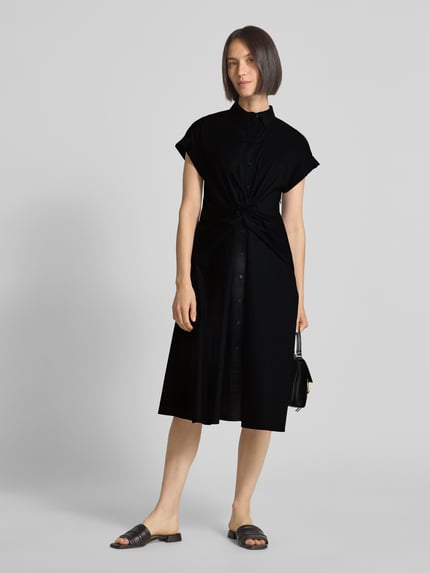 Lauren Ralph Lauren Overhemdjurk met knoopdetail, model 'CIAN' Zwart - 1