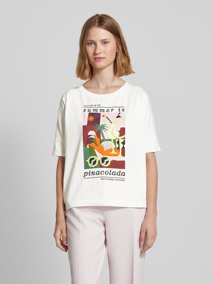 LIEBLINGSSTÜCK T-shirt z okrągłym dekoltem model ‘Dacina’ Złamany biały 4