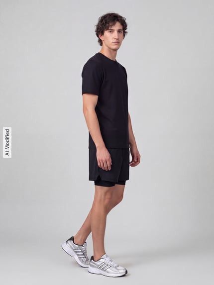 Under Armour Relaxed Fit Sportshorts im Double-Layer-Look Black 1