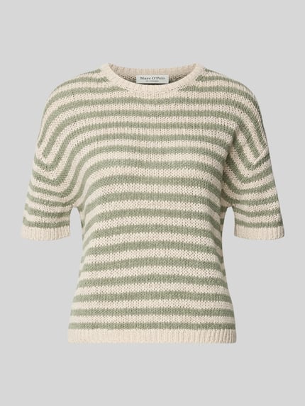 Marc O'Polo Sweter o kroju loose fit z mieszanki bawełny Jasnozielony 2