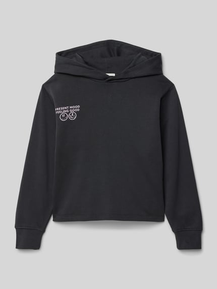Tom Tailor Boxy fit hoodie van puur katoen Zwart - 1