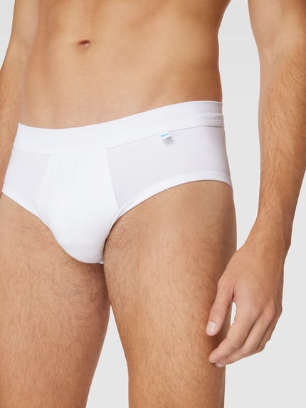 SCHIESSER Slip mit Teilungsnähten Modell 'Long Life Cotton Midi-Slip' Weiss 3