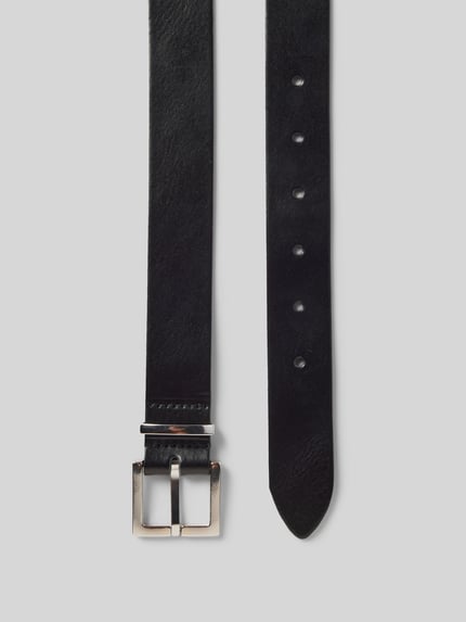 Vanzetti Leren riem in effen design Zwart - 3