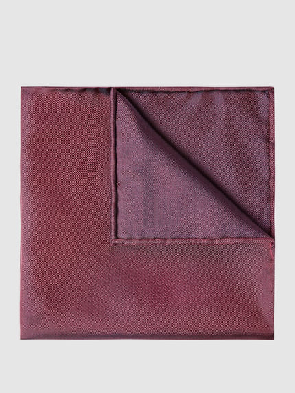 Produktfoto, Einstecktuch aus reiner Seide von Blick, bordowe, kwadratowe, strukturalny wzór, 30x30 cm, elegancka tekstura.