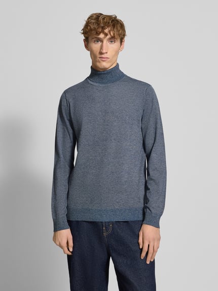 Blend Rollkragenpullover mit Label-Detail Marine 4