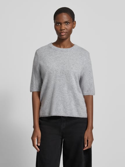 COMMA Sweter z dzianiny o kroju relaxed fit z czystej wełny Jasnoszary 4
