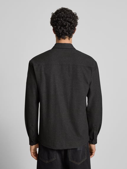 ONLY & SONS Regular fit overhemdjack met viscose, model 'MARK' Donkergrijs gemêleerd - 5