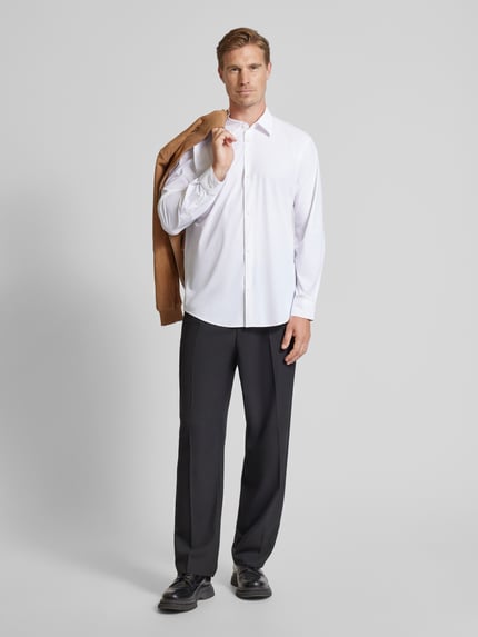 Armani Exchange Regular Fit Freizeithemd mit Kentkragen Weiss 1