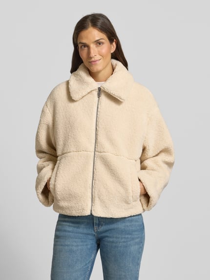 Jake*s Casual Teddyfell Jacke mit Eingrifftaschen Sand 4