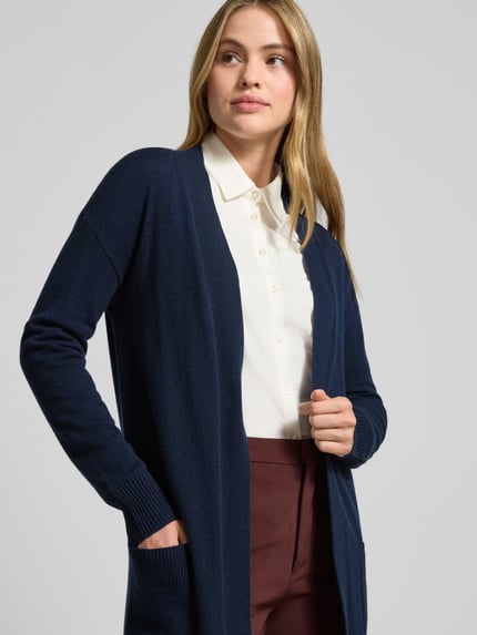 Christian Berg Woman Regular fit lange cardigan van puur kasjmier Donkerblauw - 3