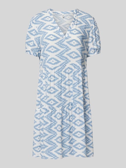 ONLY Knielanges Kleid mit V-Ausschnitt Modell 'NOVA LIFE' Ecru 2