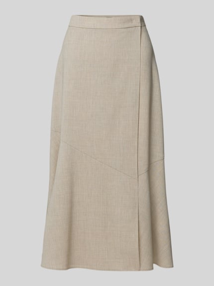 Ausgestellter Midi-Rock aus reiner Schurwolle Modell 'VULERAN' Shop The Look MANNEQUINE