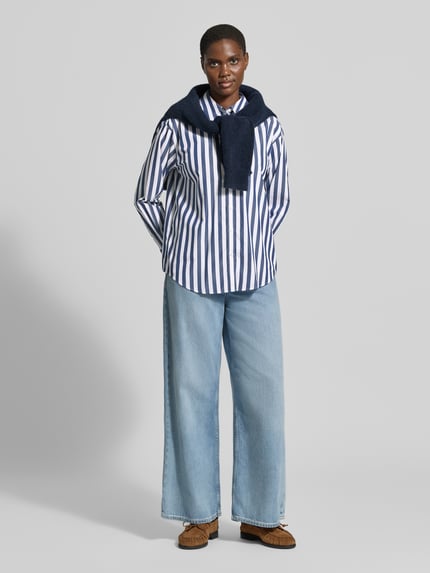 GANT Relaxed Fit Langarmbluse aus reiner Baumwolle  Dunkelblau 1