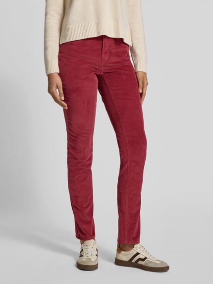 Brax Slim Fit Cordhose aus Baumwoll-Mix Modell 'Mary' Bordeaux 4