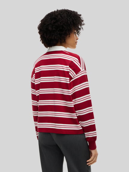 Tommy Hilfiger Langarmshirt aus reiner Baumwolle Kirsche 5
