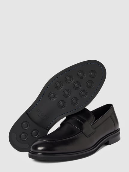 DIGEL Penny loafers met vetersluiting, model 'Sokrates' Zwart - 4