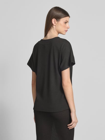 Soyaconcept T-shirt met V-hals, model 'Delia' Zwart - 5