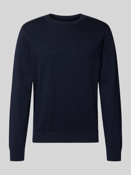 Productfoto, donkerblauwe katoenen pullover Regular Fit Pullover aus reiner Baumwolle model 'LOUKAA' van ARMEDANGELS, Heren