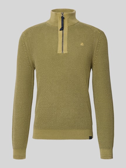 LERROS Bluza z kołnierzem o kroju slim fit z imitacji dzianiny Khaki 2