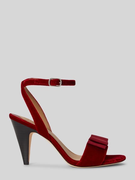 Lauren Ralph Lauren Sandalette aus Rindsnappa mit Schleifendetail Rot 2