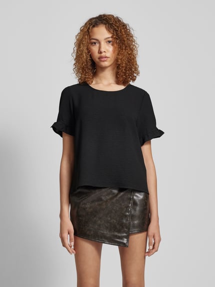 PIECES T-shirt z fakturowanym wzorem model ‘ARIANNA’ Czarny 4