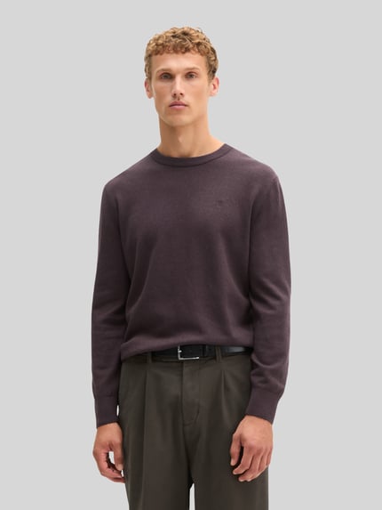 Marc O'Polo Regular Fit Pullover aus Baumwoll-Mix mir Schurwoll-Anteil Bordeaux 4