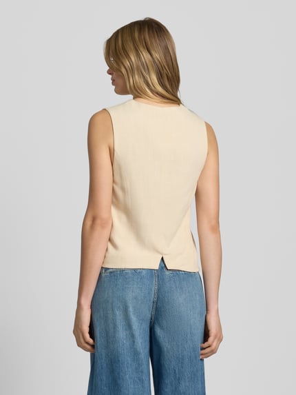 Pepe Jeans Regular Fit Leinenweste aus Viskose-Lyocell-Mix Modell 'STELLA' Offwhite 5
